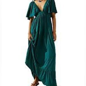 Free People La La Maxi Dress in Deep Teal